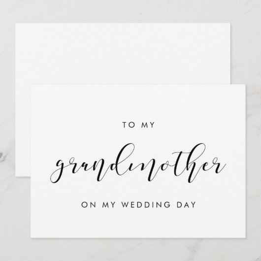 Elegant Aan mijn grootmoeder op mijn trouwdagkaart Kaart (Voorkant / Achterkant)