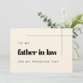 Elegant Aan mijn schoonvader op mijn trouwdagkaart (Staand voorkant)