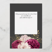 Elegant aangepast "Dank u"  roos bladgoud Folie Feestdagenkaart (Achterkant)