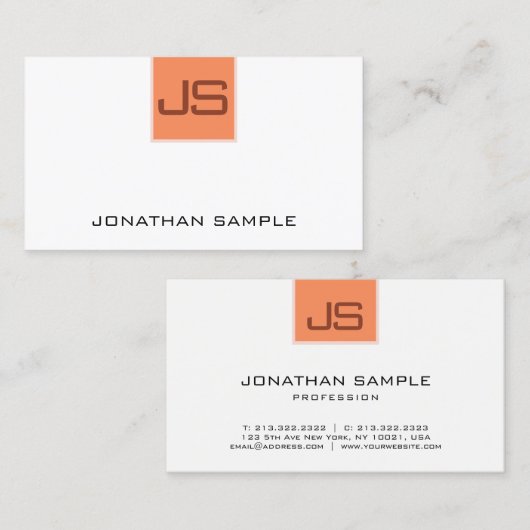 Elegant aangepast, eenvoudig Sjabloon monogram Visitekaartje (Voorkant / Achterkant)