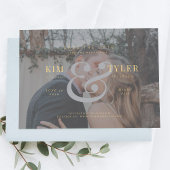 Elegant aangepast fotofaux vellum modern bruiloft save the date