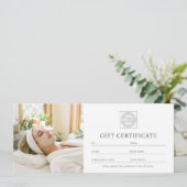 Elegant aangepast fotologo cadeaubon chic (Staand voorkant)
