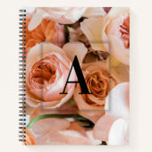 Elegant Aangepast Initiaal Letter A Rozen Monogram Notitieboek (Voorkant)