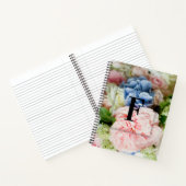 Elegant Aangepast Initiaal Letter F Rozen Monogram Notitieboek (Binnen)