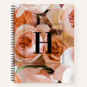 Elegant Aangepast Initiaal Letter H Rozen Monogram Notitieboek (Voorkant)