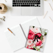 Elegant Aangepast Initiaal Letter R Rozen Monogram Notitieboek