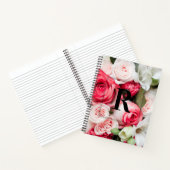 Elegant Aangepast Initiaal Letter R Rozen Monogram Notitieboek (Binnen)