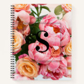 Elegant Aangepast Initiaal Letter S Rozen Monogram Notitieboek (Voorkant)