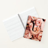Elegant Aangepast Initiaal Letter U Rozen Monogram Notitieboek (Binnen)