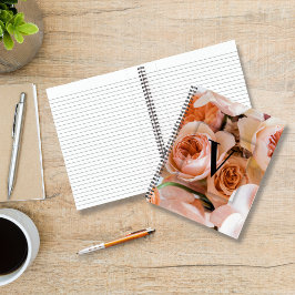 Elegant Aangepast Initiaal Letter V Rozen Monogram Notitieboek