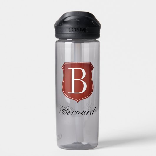 Elegant aangepast kindermonogram plastic waterfles (Achterkant)