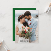 elegant aangepast koppel foto blije verjaardagslie kaart (Voorkant / Achterkant in situ)