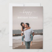 elegant aangepast koppel foto blije verjaardagslie kaart (Voorkant)