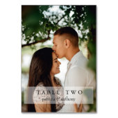 Elegant Aangepast Koppel Foto Bruiloft Tafel Numme Kaart (Voorkant)