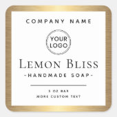 Elegant aangepast logo gouden gradiëntetiket vierkante sticker (Voorkant)