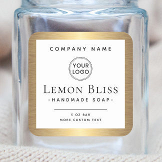 Elegant aangepast logo gouden gradiëntetiket vierkante sticker