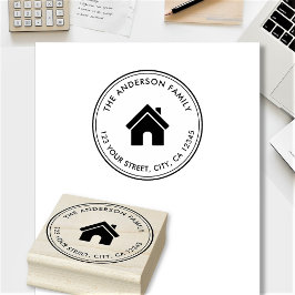 Elegant Aangepast Logo Terug Adres Rubberstempel