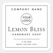 Elegant aangepast logo vierkant productlabel vierkante sticker (Voorkant)