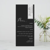 Elegant Aangepast met gastnaam Zwart-wit Menu (Staand voorkant)