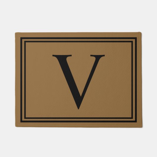 Elegant Aangepast Modern Eenvoudig Monogram Afslui Deurmat (Voorkant)