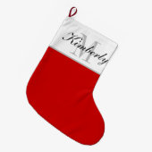 Elegant aangepast monogram grote kerstmis kerstsok (Voorkant (Hangend))