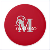 Elegant aangepast rood Initiaal en naam Keramische Knop