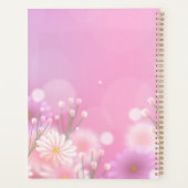 Elegant, aangepast roze en witte bloemen Aangepast Planner (Achterkant)
