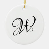 Elegant aangepast script monogram initiaal Kerstmi Keramisch Ornament (Voorkant)