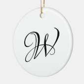 Elegant aangepast script monogram initiaal Kerstmi Keramisch Ornament (Links)