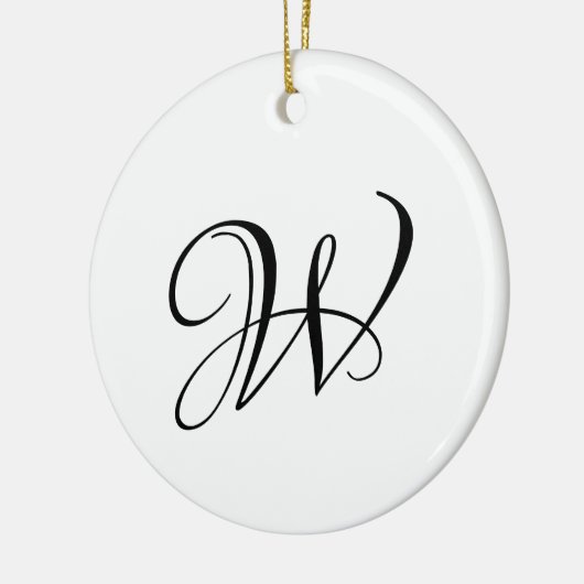 Elegant aangepast script monogram initiaal Kerstmi Keramisch Ornament (Links)