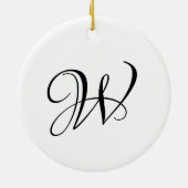 Elegant aangepast script monogram initiaal Kerstmi Keramisch Ornament (Achterkant)
