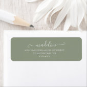 Elegant aangepast script Sage Green Name Address Etiket (Insitu)