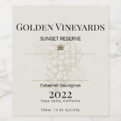 Elegant aangepast wijnlabel – gepersonaliseerde Vi Wijn Etiket (Enkel label)