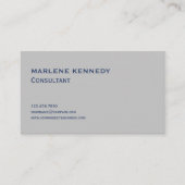 Elegant Aangepast Zilver Monogram Marine Blauw Bed Visitekaartje (Voorkant)