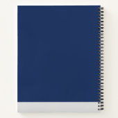 Elegant Aangepast Zilver Monogram Marine Blauw Notitieboek (Achterkant)