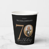 Elegant aangepaste 70ste verjaardagsfeest papieren bekers (Achterkant)