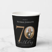 Elegant aangepaste 70ste verjaardagsfeest papieren bekers (Voorkant)