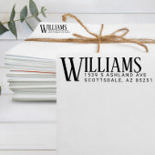 Elegant aangepaste achternaam retour adres stempel