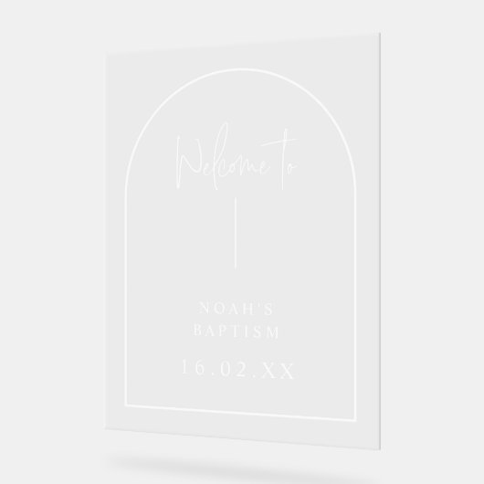 Elegant aangepaste acryl doop teken gepersonalisee bord (Hoek)