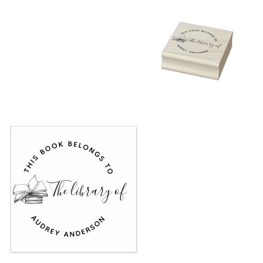  Elegant aangepaste bibliotheken Rubberstempel (Gestempeld)