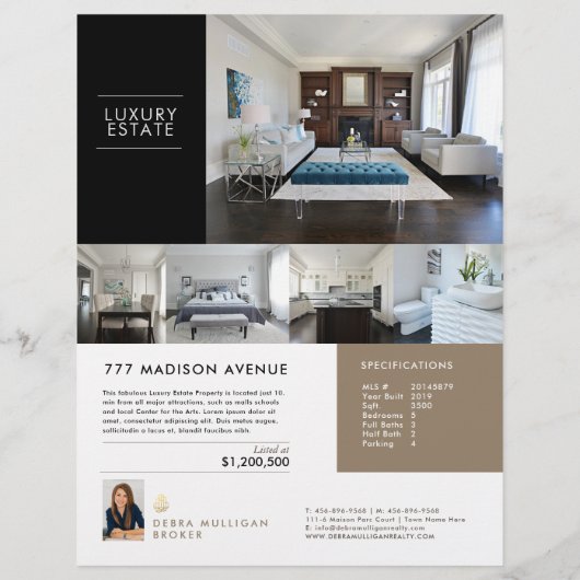 Elegant aangepaste brochure voor Estate-functies (Achterkant)