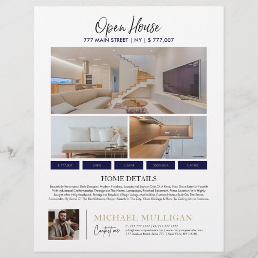 Elegant aangepaste brochure voor Estate-functies (Achterkant)