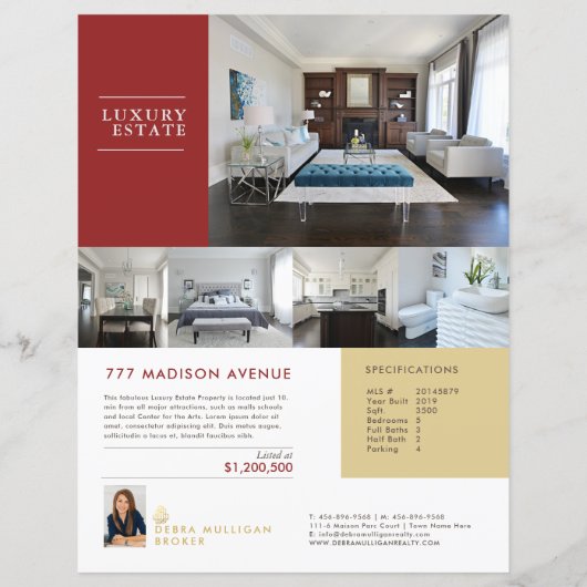 Elegant aangepaste brochure voor Estate-functies (Achterkant)