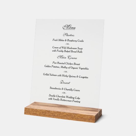 Elegant aangepaste bruiloft menu acryl bord (Hoek)