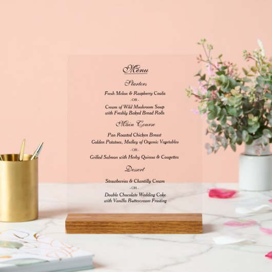 Elegant aangepaste bruiloft menu acryl bord (Huwelijk)