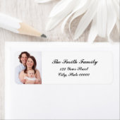 Elegant aangepaste foto retour adreslabel etiket (Insitu)