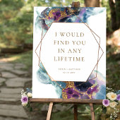 Elegant aangepaste liefdescitaat, Hemels trouwbord Poster