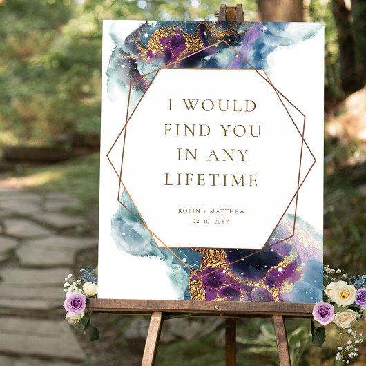 Elegant aangepaste liefdescitaat, Hemels trouwbord Poster