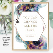 Elegant aangepaste liefdescitaat, Hemels trouwbord Poster