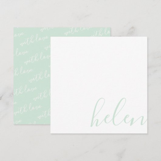 Elegant Aangepaste naam Aangepaste afbeelding Groe Notitiekaartje (Voorkant / Achterkant)